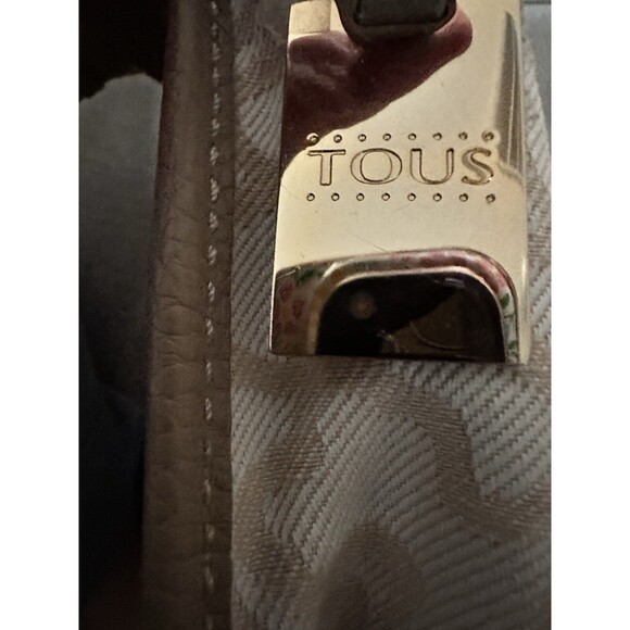 Tous Kaos logo icon crossbody leather canvas bag 9''x9''x3'' - Picture 10 of 15